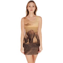 Elephant Dust Road Africa Savannah Bodycon Dress by HermanTelo