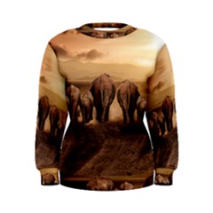 Elephant Dust Road Africa Savannah Women s Sweatshirt by HermanTelo