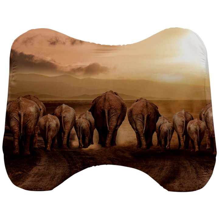 Elephant Dust Road Africa Savannah Head Support Cushion