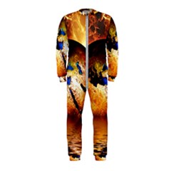 Earth Globe Water Fire Flame Onepiece Jumpsuit (kids) by HermanTelo