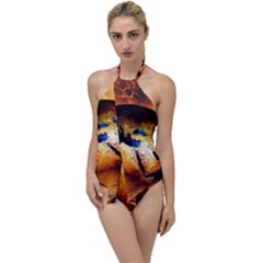 Earth Globe Water Fire Flame Go With The Flow One Piece Swimsuit by HermanTelo