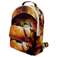 Earth Globe Water Fire Flame Flap Pocket Backpack (small) by HermanTelo