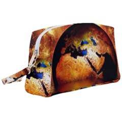 Earth Globe Water Fire Flame Wristlet Pouch Bag (large) by HermanTelo