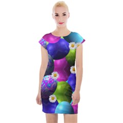 Eggs Happy Easter Cap Sleeve Bodycon Dress