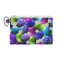 Eggs Happy Easter Canvas Cosmetic Bag (medium)