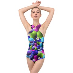 Eggs Happy Easter Cross Front Low Back Swimsuit