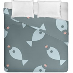 Fish Star Water Pattern Duvet Cover Double Side (king Size) by HermanTelo