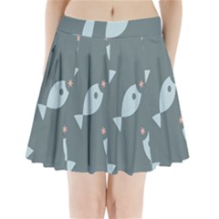 Fish Star Water Pattern Pleated Mini Skirt by HermanTelo