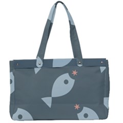 Fish Star Water Pattern Canvas Work Bag by HermanTelo