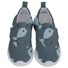 Fish Star Water Pattern Kids  Velcro No Lace Shoes