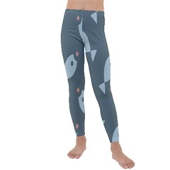 Fish Star Water Pattern Kids  Lightweight Velour Leggings by HermanTelo