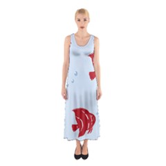 Fish Red Sea Water Swimming Sleeveless Maxi Dress