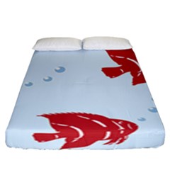Fish Red Sea Water Swimming Fitted Sheet (king Size)