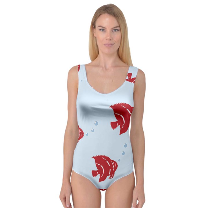 Fish Red Sea Water Swimming Princess Tank Leotard 