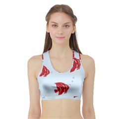 Fish Red Sea Water Swimming Sports Bra With Border
