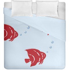 Fish Red Sea Water Swimming Duvet Cover Double Side (king Size)