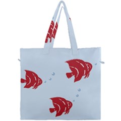 Fish Red Sea Water Swimming Canvas Travel Bag