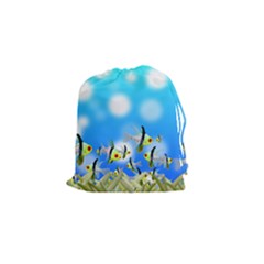 Fish Underwater Sea World Drawstring Pouch (small)