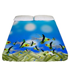 Fish Underwater Sea World Fitted Sheet (california King Size)