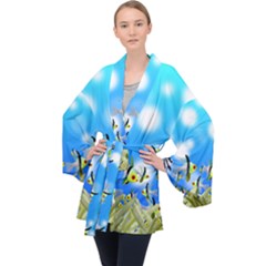 Fish Underwater Sea World Velvet Kimono Robe by HermanTelo