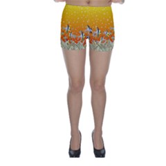 Fish Snow Coral Fairy Tale Skinny Shorts