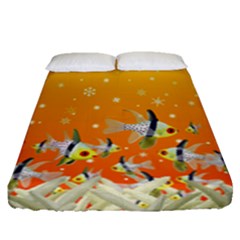 Fish Snow Coral Fairy Tale Fitted Sheet (queen Size) by HermanTelo