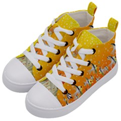 Fish Snow Coral Fairy Tale Kids  Mid-top Canvas Sneakers by HermanTelo