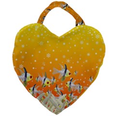 Fish Snow Coral Fairy Tale Giant Heart Shaped Tote