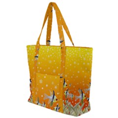 Fish Snow Coral Fairy Tale Zip Up Canvas Bag by HermanTelo