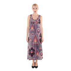 Floral Flower Stylised Sleeveless Maxi Dress