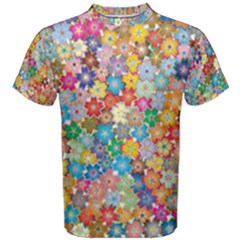 Floral Flowers Abstract Art Men s Cotton Tee