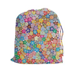 Floral Flowers Abstract Art Drawstring Pouch (xxl)