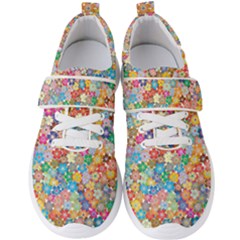 Floral Flowers Abstract Art Men s Velcro Strap Shoes