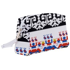 Folk Art Fabric Wristlet Pouch Bag (large)