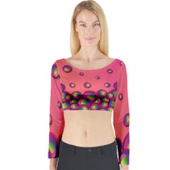 Funny Texture Long Sleeve Crop Top