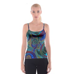 Fractal Abstract Line Wave Spaghetti Strap Top