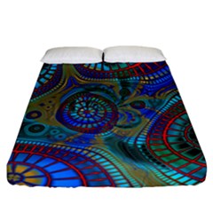 Fractal Abstract Line Wave Fitted Sheet (california King Size) by HermanTelo