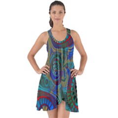 Fractal Abstract Line Wave Show Some Back Chiffon Dress