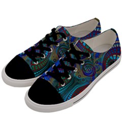 Fractal Abstract Line Wave Men s Low Top Canvas Sneakers