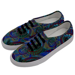 Fractal Abstract Line Wave Men s Classic Low Top Sneakers