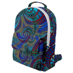 Fractal Abstract Line Wave Flap Pocket Backpack (small) by HermanTelo