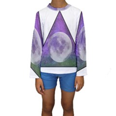 Form Triangle Moon Space Kids  Long Sleeve Swimwear