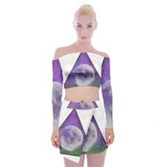 Form Triangle Moon Space Off Shoulder Top With Mini Skirt Set by HermanTelo