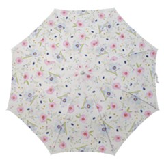 Floral Pink Blue Straight Umbrellas by HermanTelo