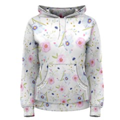 Floral Pink Blue Women s Pullover Hoodie