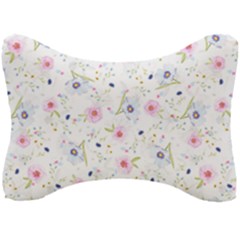 Floral Pink Blue Seat Head Rest Cushion by HermanTelo