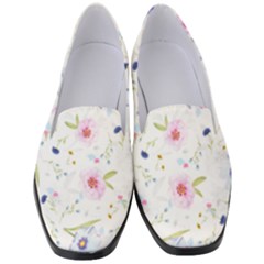 Floral Pink Blue Women s Classic Loafer Heels by HermanTelo