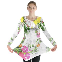 Flowers Floral Long Sleeve Tunic 