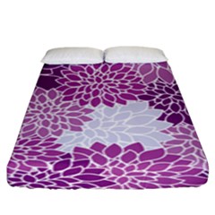 Floral Purple Fitted Sheet (king Size)