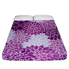 Floral Purple Fitted Sheet (california King Size)